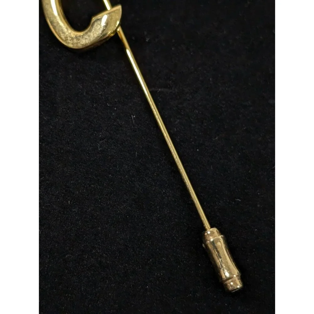 Vintage Gold Tone Initial‎ Letter C Monogram Stick Pin